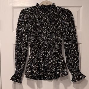FLAWLESS Black and White Floral Blouse